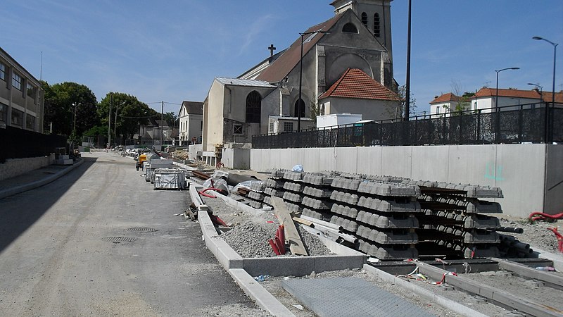 Building work for a new tram line